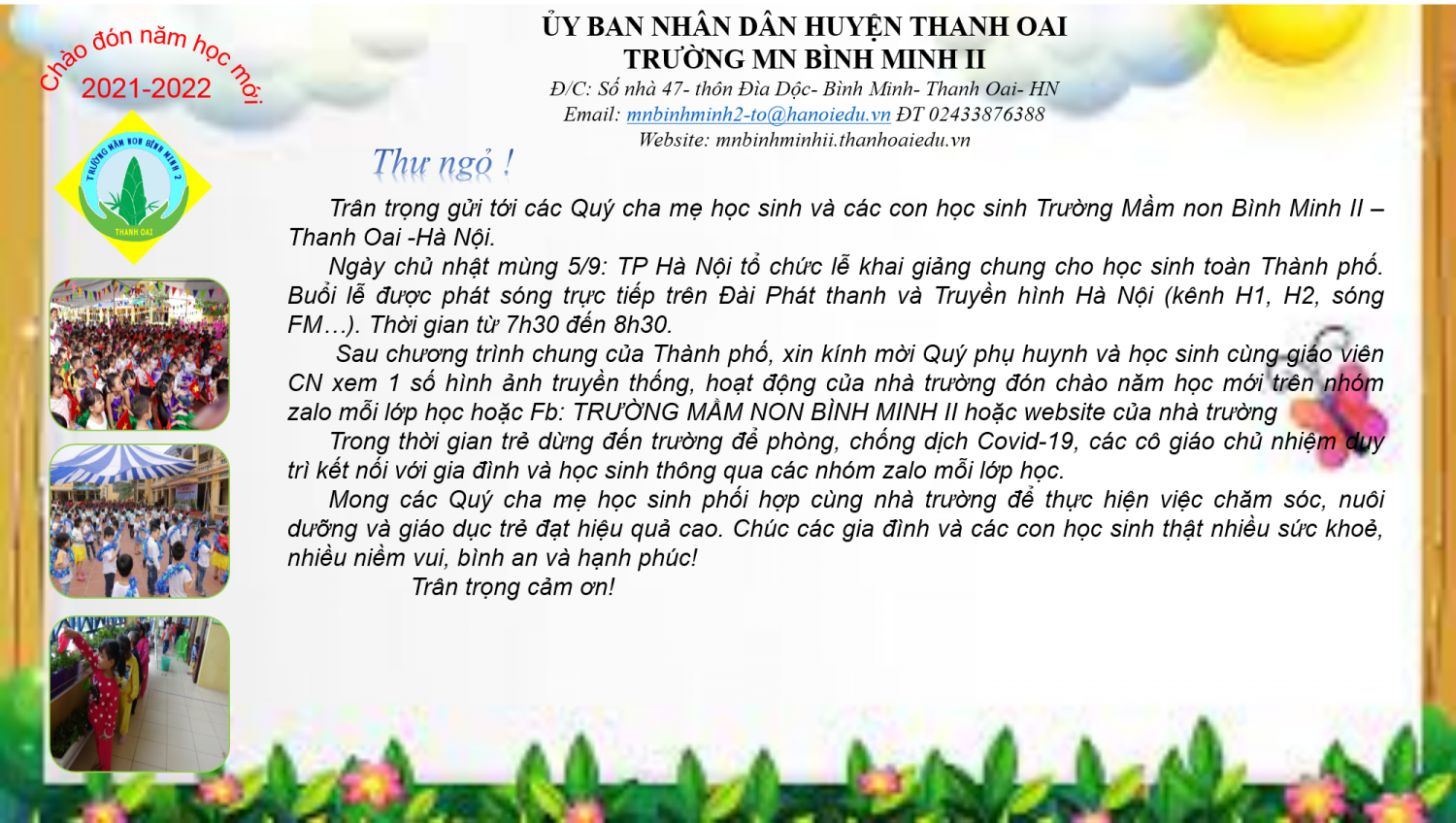 Kính gửi các bậc phụ huynh